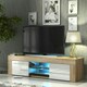 image 5 of TV Unit 130cm White Gloss Doors Oak Matt Body Modern Cabinet | Multi | Oak | One Size | 1