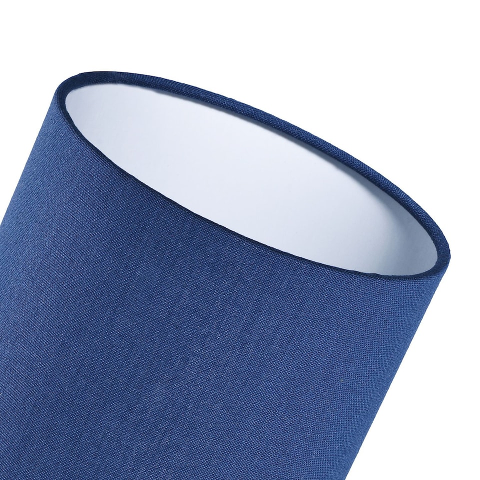 image 1 of Contemporary and Elegant Midnight Blue Linen Fabric 18cm Cylinder Lamp Shade | Blue | Midnight Blue | 1