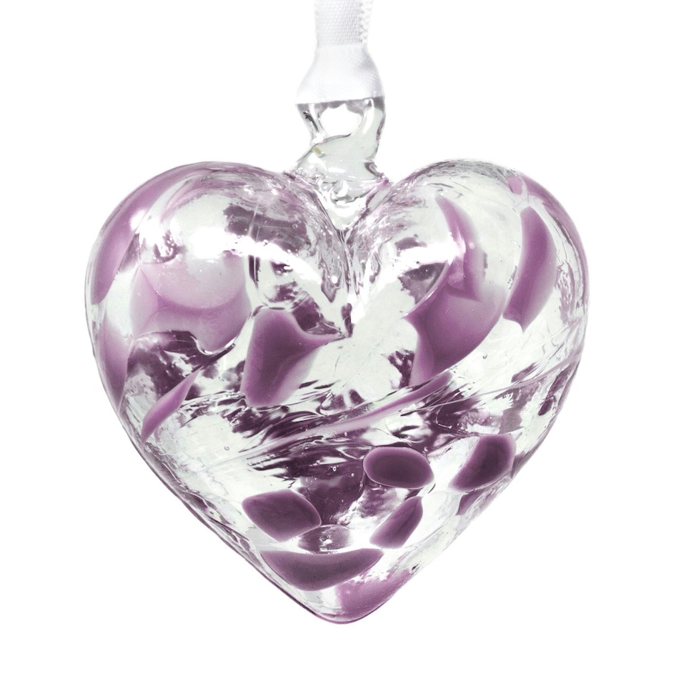 Milford Birthstone Glass Heart FEBRUARY Amethyst BH02F   DE