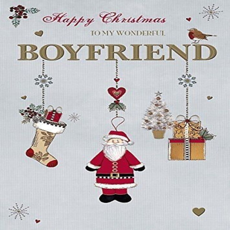 image 1 of Wonderful Boyfriend - Extra loving Kiss, Lovely Verse Christmas New Greeting Card