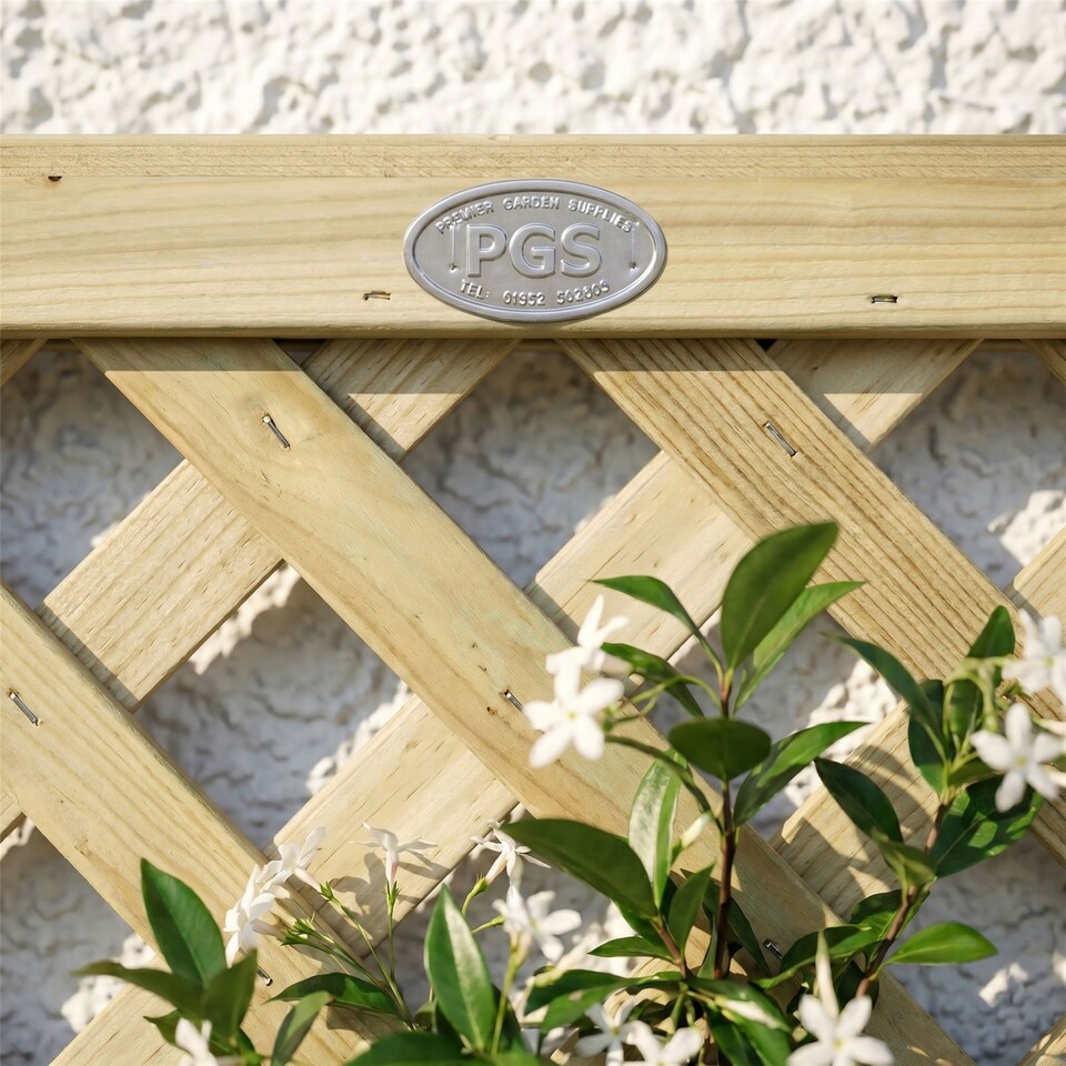 image 1 of Urban Diamond Wooden  W:6ft x H:1.5ft Trellis Heavy Duty Fence Topper Panel (Pack of 4)