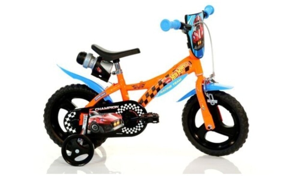 Dino Hot Wheels 12inch Kids Bike with Stabilisers - Orange