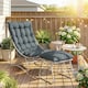 image 2 of Outsunny 3 Piece Bistro Set, Outdoor Table and Chair Set with Footstool | Grey | Dark Grey | Chair: 62x87x86 cm; Table: 46x45 cm; Footstool: 45x45x35 cm