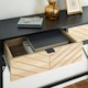 image 3 of VonHaus Dalton Console Table Chevron Design with Drawers | Black