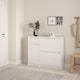 image 7 of Naia Shoe Cabinet with 2 Flip Down Doors 1 Door and 1 Drawer in White High Gloss