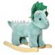 image 1 of HOMCOM Kids Toddler Rocking Horse Plush Ride On Triceratops Rocker Wooden Base With Sound for 3-6 Years Green