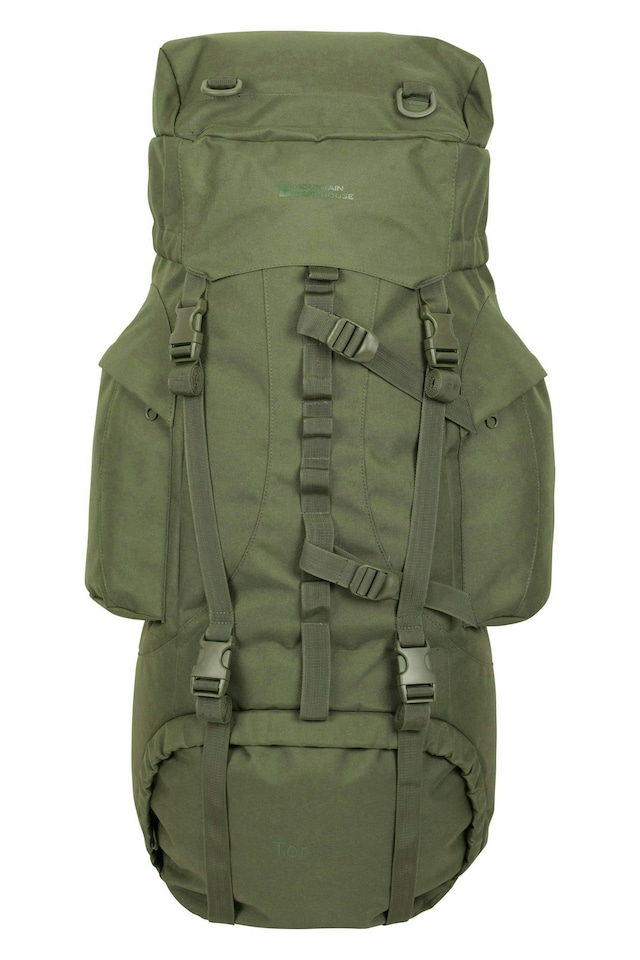 image 1 of Mountain Warehouse 65L Large Rucksack Backpack Travelling Backpacking Camping | Green | Khaki