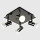 image 2 of ValueLights Modern Square Black 4 Way GU10 Ceiling Spotlight