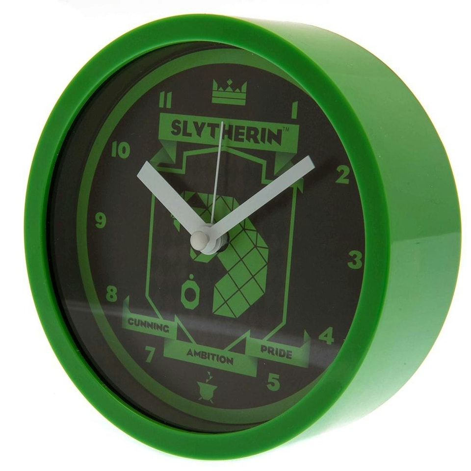 Harry Potter Slytherin Analogue Desk Clock - Green/Black - One Size