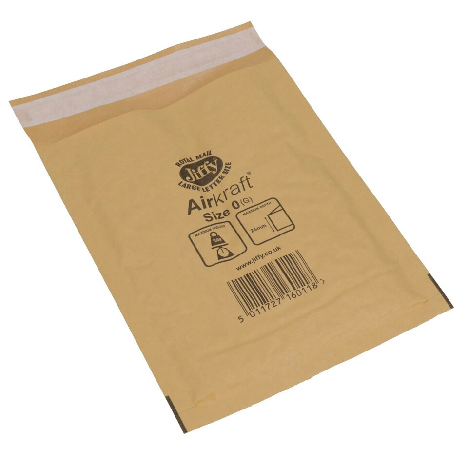 image 1 of 50pk Genuine Gold Jiffy Bag Airkraft Bubble Padded Mail Bag Envelope Size 0