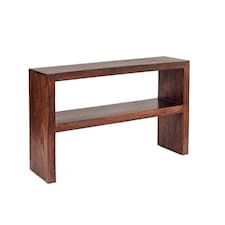 Maxen Mango Console Table with Shelf Brown