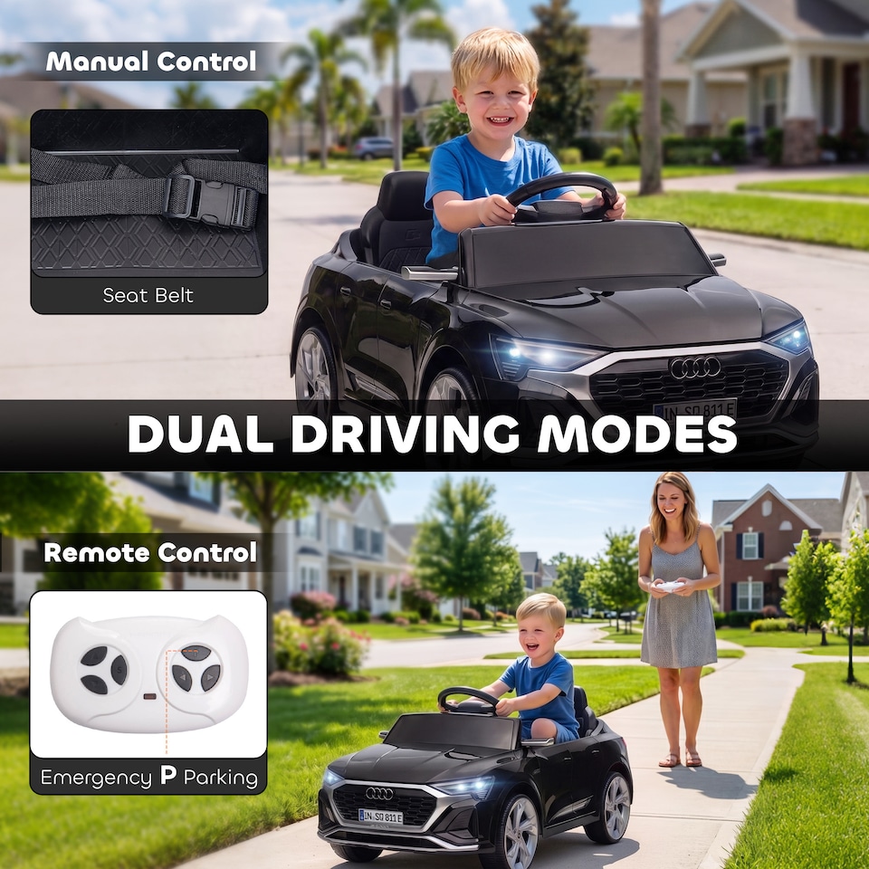 image 1 of AIYAPLAY Audi Q8 etron Sportback Licensed 12V Kids Electric Car with Remote