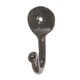 image 1 of Hammer & Tongs Hammered Round Plate Single Hook - W30mm x H65mm - Black