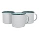 image 1 of Argon Tableware White Enamel Mugs - 375ml - Green - Pack of 6 Green