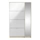 image 2 of Shoes Shoe Cabinet 4 Flip Down Doors and 2 layers 1 Mirror Door Oak structure