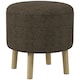 image 9 of HOMCOM Storage Ottoman, Round Stool Chair with Cushioned Top, Brown