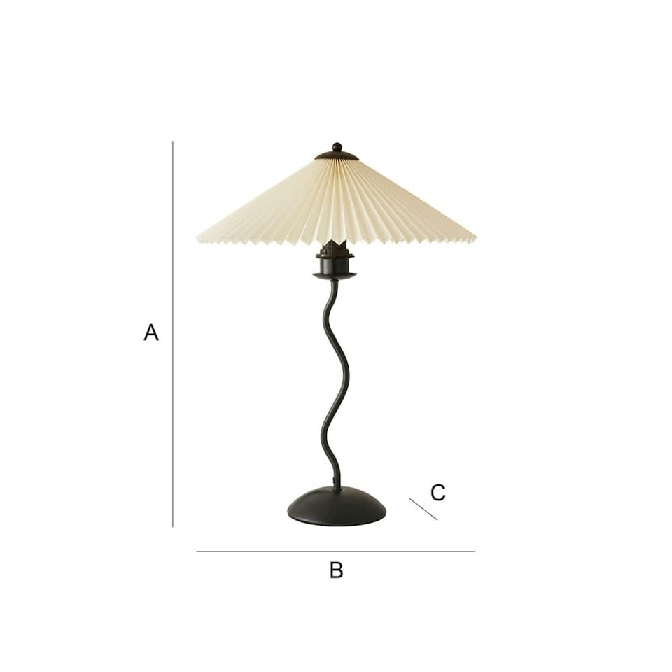 image 1 of ValueLights Wiggle Matte Black Table Lamp with Cream Tapered Shade | Black | White
