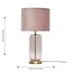 image 7 of First Choice Lighting Set of 2 Walpole Blush Glass and Antique Brass 49cm Table Lamps with Pink Velvet Shade Bronze | Pink