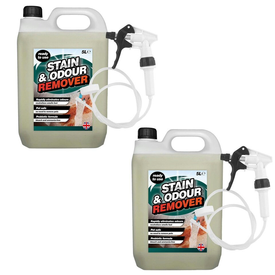 image 1 of 2 x 5L Stain & Odour Remover Eliminates Odours Pet Safe Complete With Long Hose Trigger