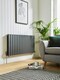 image 2 of 600mm (H) x 1190mm (W) - Anthracite Horizontal Radiator (Berlin) - Double Panel - (0.6m x 1.19m) - Depth 70mm