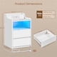 image 4 of Yaheetech Set of 2 Bedside Tables with 2 Storage Drawers and Open Compartment-White