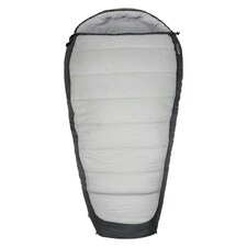 Mountain Warehouse Microlite 1400 Sleeping Bag Hollow Fibre Camping Accessory Left Handed Zip - Long Length (215cm) Grey | Dark Grey