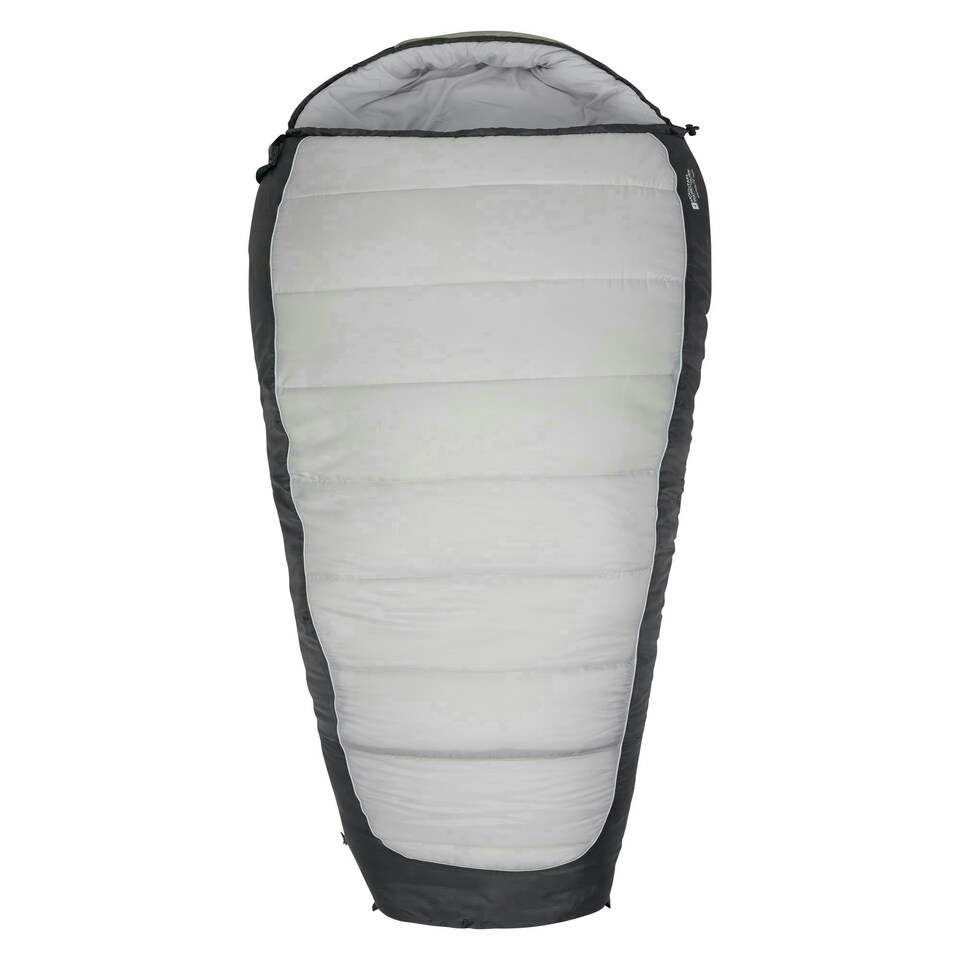 image 1 of Mountain Warehouse Microlite 1400 Sleeping Bag Hollow Fibre Camping Accessory Left Handed Zip - Long Length (215cm) Grey | Dark Grey