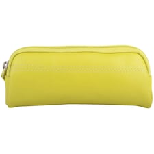 Multi-Purpose Genuine Soft Leather Glasses Pencil Cosmetic Case Yellow | Citrus