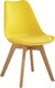 image 3 of Dining Table And 4 Chairs White Round Table With 4 Mix Plastic Chairs Dining Room Furniture | Yellow | One Size | 5