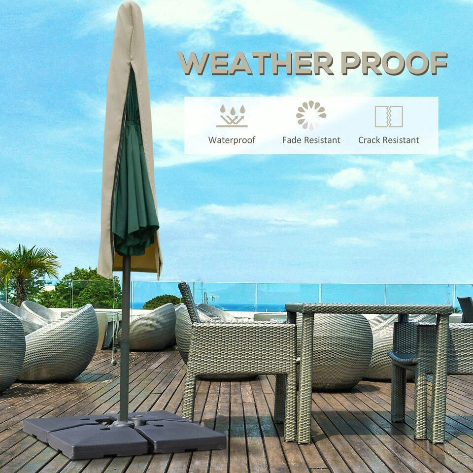 image 1 of Outsunny Garden Parasol Cover for 2-4m Outdoor Umbrella Protector w/ Rod, Zipper