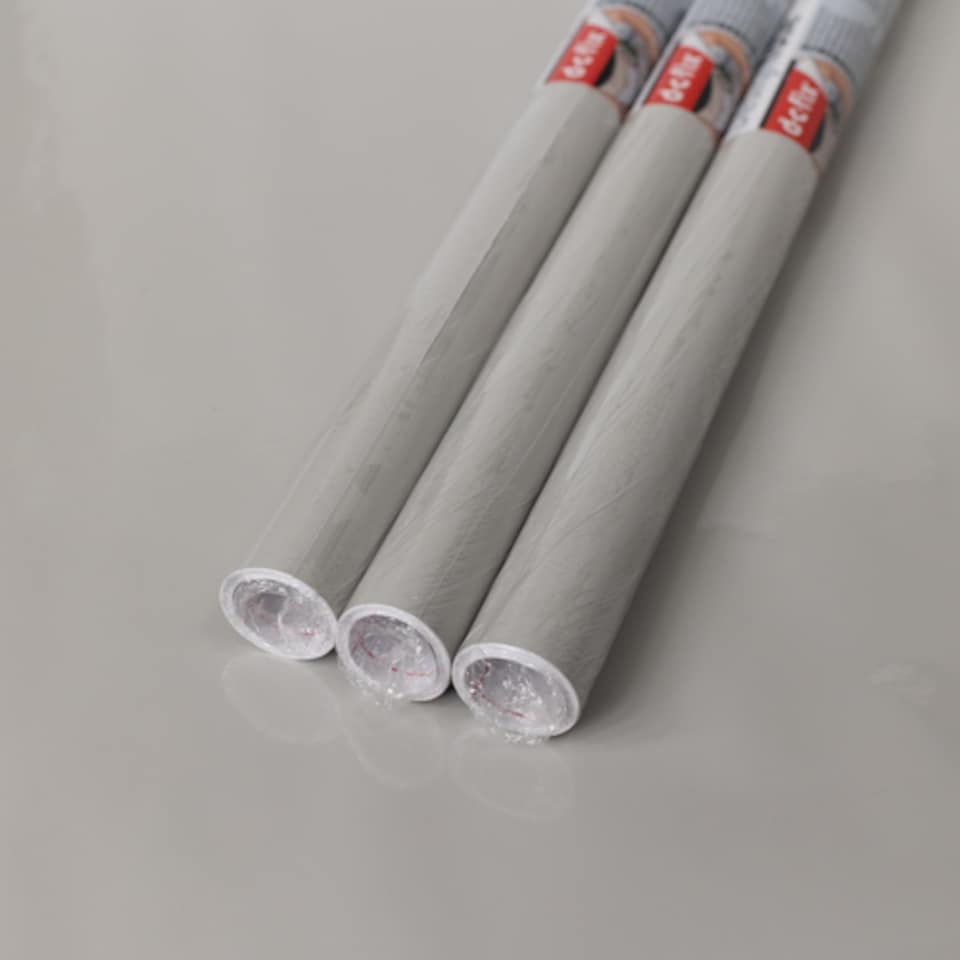 image 1 of Sticky Back Plastic Glossy Light Grey Plain Kitchen Self-adhesive Vinyl Wrap for Cupboards, Doors and Furniture 67.5cm x 2m (3 rolls) - d-c-fix