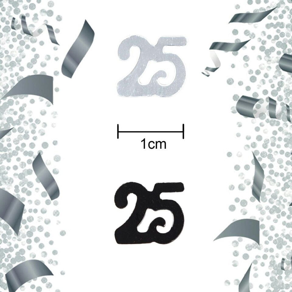 image 1 of 25th Confetti Black & Silver 14G 1PK