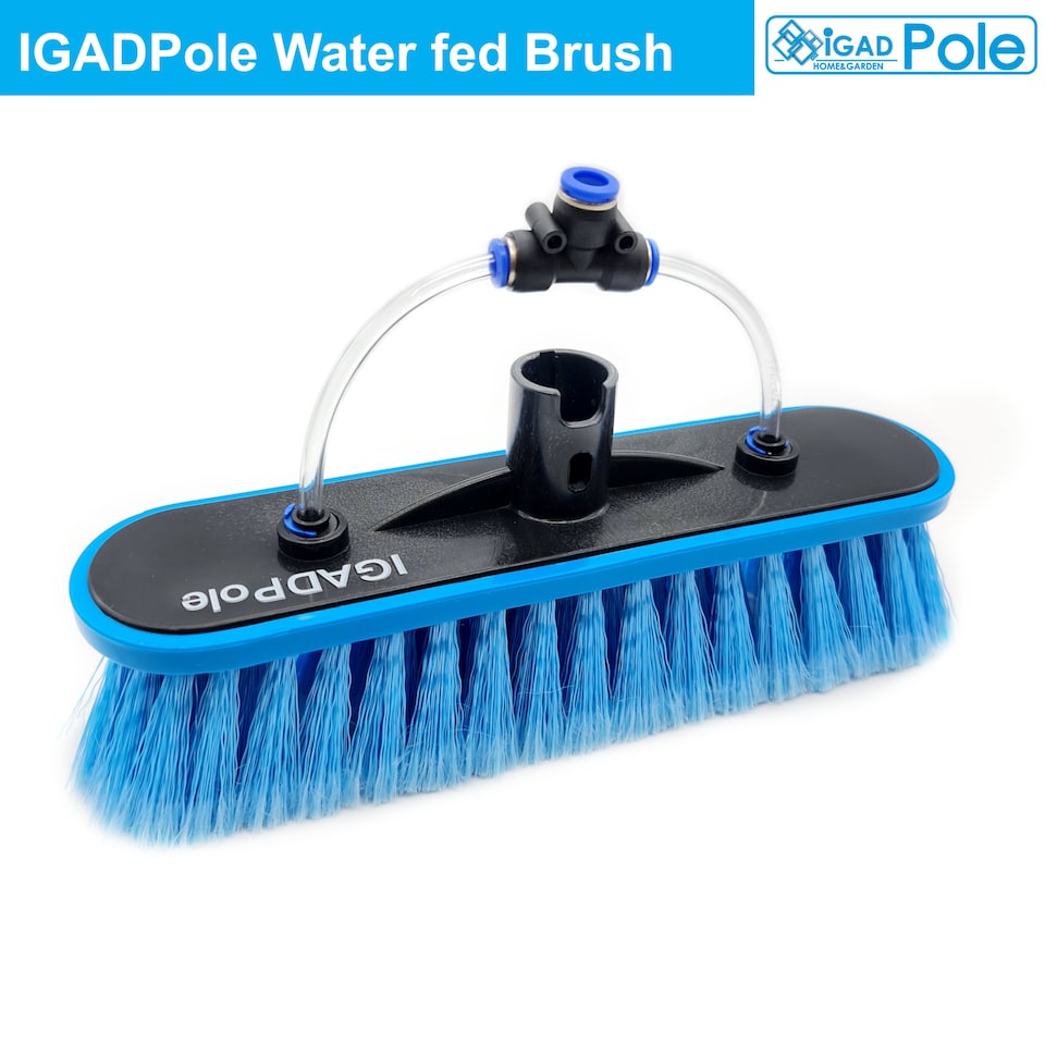 image 1 of IGADPole 2023 10"(25cm) Water Fed Brush Head replacement, fed Tee and angle connector