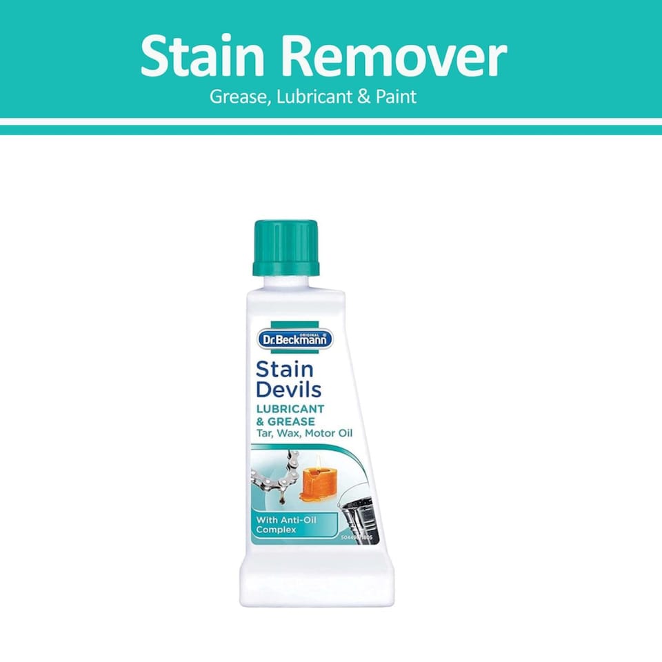 image 1 of Dr. Beckmann Stain Devils Lubricants and Oils Stain Remover 50ml Oil Grease Wax Cleaner for Clothes