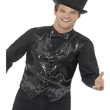 Sequin Waistcoat - Black - 46961L L