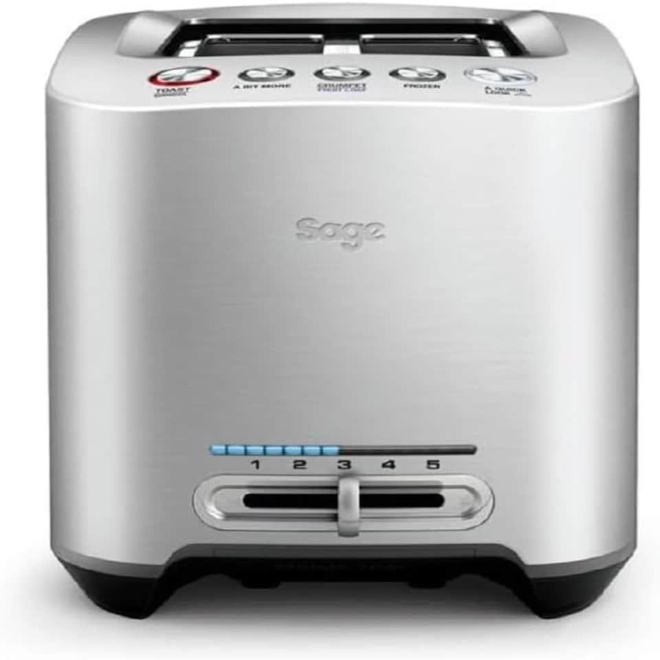 image 1 of Sage The Smart Toast 2-Slice Toaster, 2 Extra-Wide Slots - A Bit More, Lift & Look, Defrost & Bagel Settings - Brushed Aluminium Silver