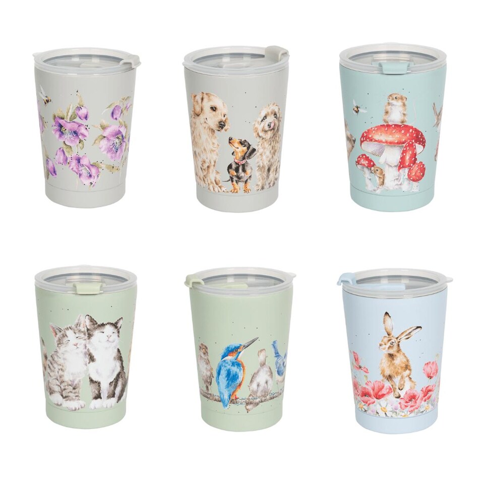 image 1 of Wrendale Designs Illustrated Stainless Steel Travel Cup - 320ml, Choice of Animal Design