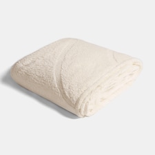 OHS Tufted Contour Throw Teddy Fleece Blanket Winter Soft Warm Bedspread - 125 x 150cm | White | Ivory