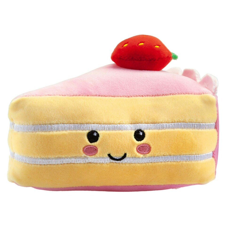 image 1 of Strawberry Cheesecake Soft Toy Food Themed Cute Plush Cuddly 16cm Multi-Coloured