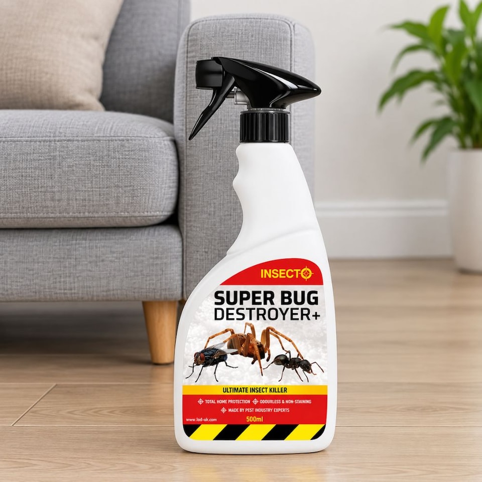 image 1 of Super Bug Destroyer+ 500ml Spider Killer Spray, Bed Bug Flea Fly Ant Moth Wasp Insect Killer, HSE 10669