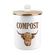 image 1 of Highland Cow Compost Caddy - Metal 2L Decorative Kitchen Food Waste Bin