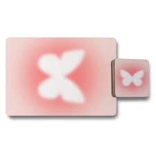 Set Of 12 Pink Butterfly Placemats And Coasters With Wood Bottom