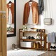 image 2 of HOMCOM 3-Tier Shoe Rack Acacia Wood Shoe Storage Shelf for Entryway Bedroom Teak