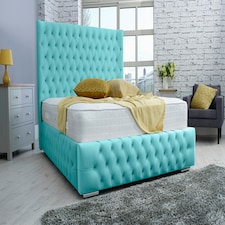Dino Plush Single Bed Frame - Teal