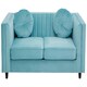 image 5 of Farah Two Seat Green Velvet Sofa Green