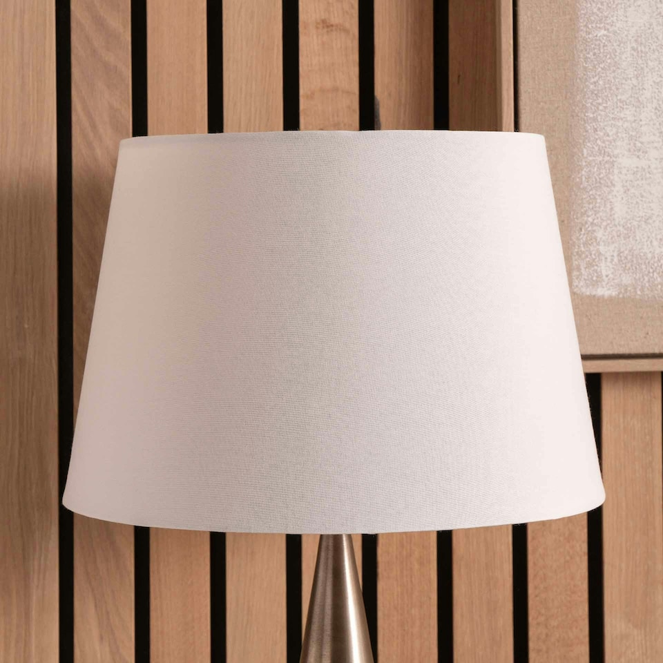 image 1 of 35cm Ivory Tapered Poly Cotton Shade For Table Lamps