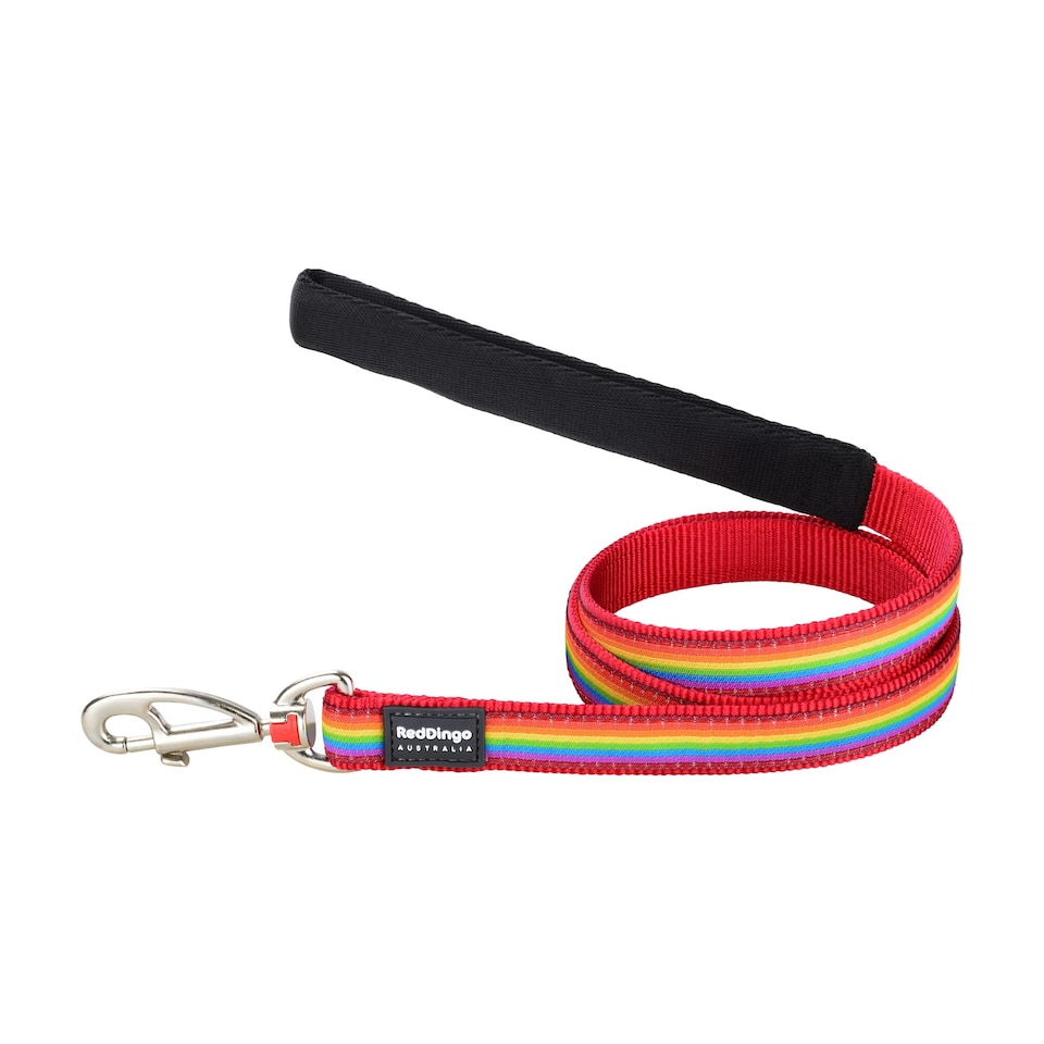 Dog Lead Design Rainbow Red 1.2m Red | M