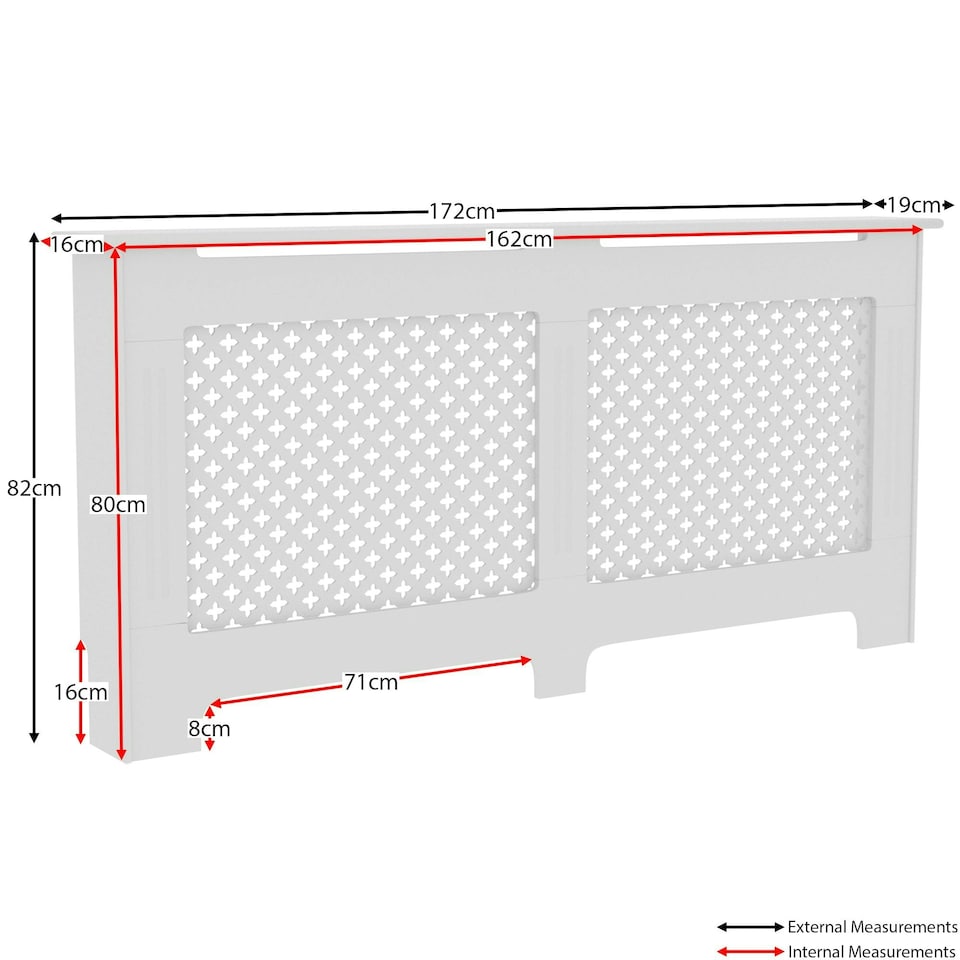 image 1 of Vida Designs Oxford Radiator Cover Painted MDF Cabinet, White, 172cm