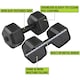 image 5 of Yaheetech 2x6kg (Sold in Pair) Hex Dumbbells Set Black