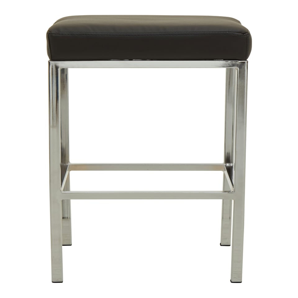 image 1 of Interiors by Premier Baina Black Pu And Chrome Finish Bar Stool